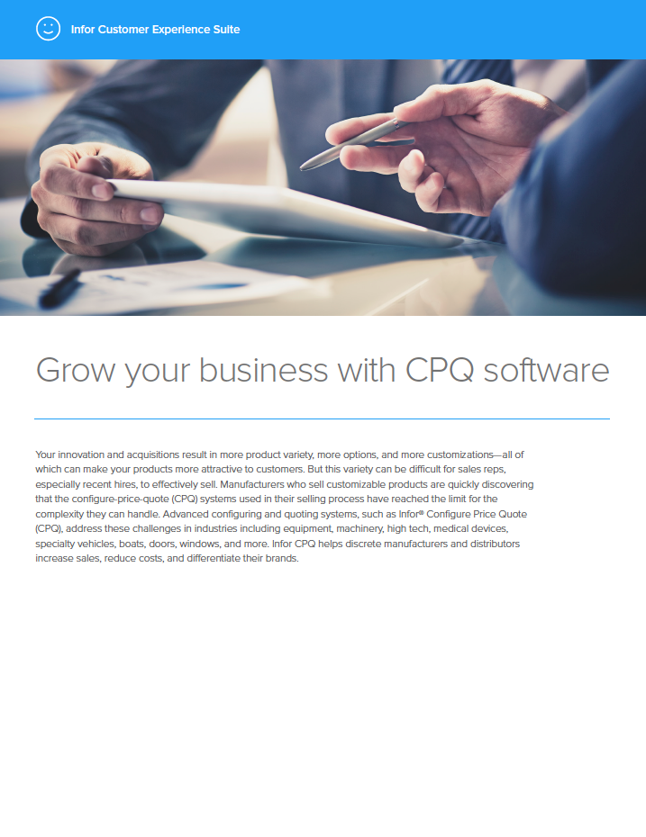 Infor CPQ - Grow your business with CPQ software