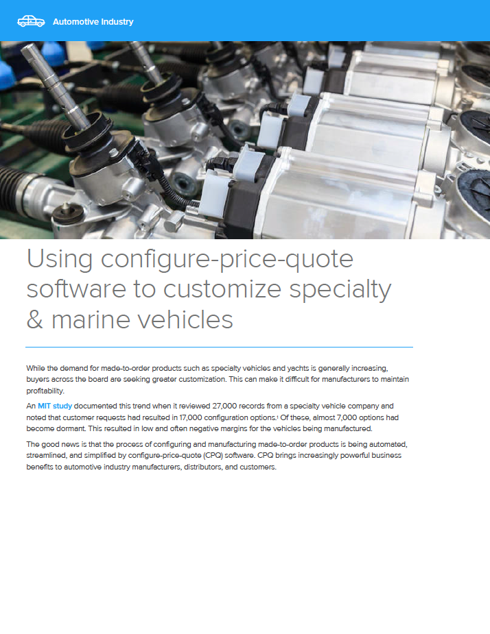 Automotive CPQ: Using Configure-Price-Quote Software to Customize Specialty & Marine Vehicles