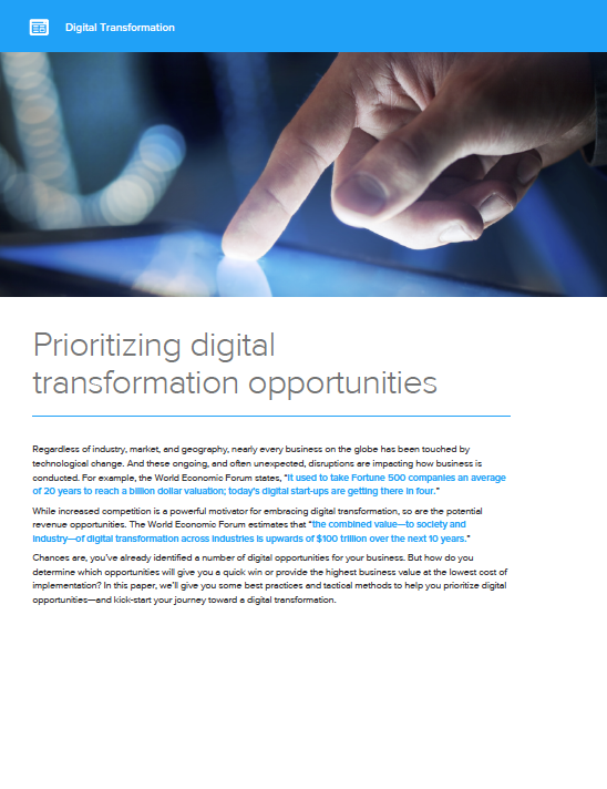Prioritizing digital transformation opportunities