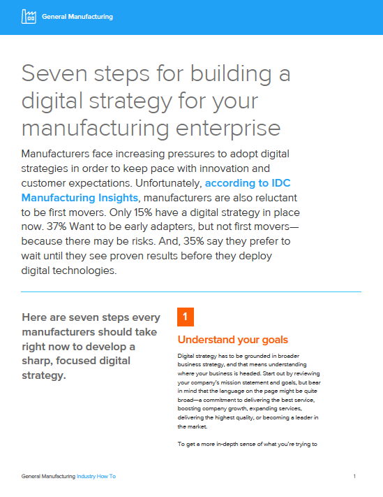 Seven Steps for Building a Digital Strategy for Your Manufacturing Enterprise