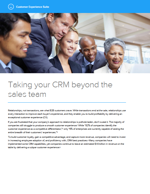 Taking your CRM beyond the sales team