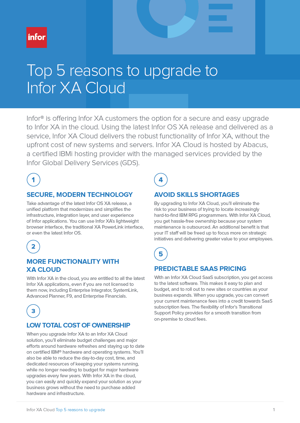 Infor XA - Top 5 reasons to upgrade to Infor XA Cloud brochure, English