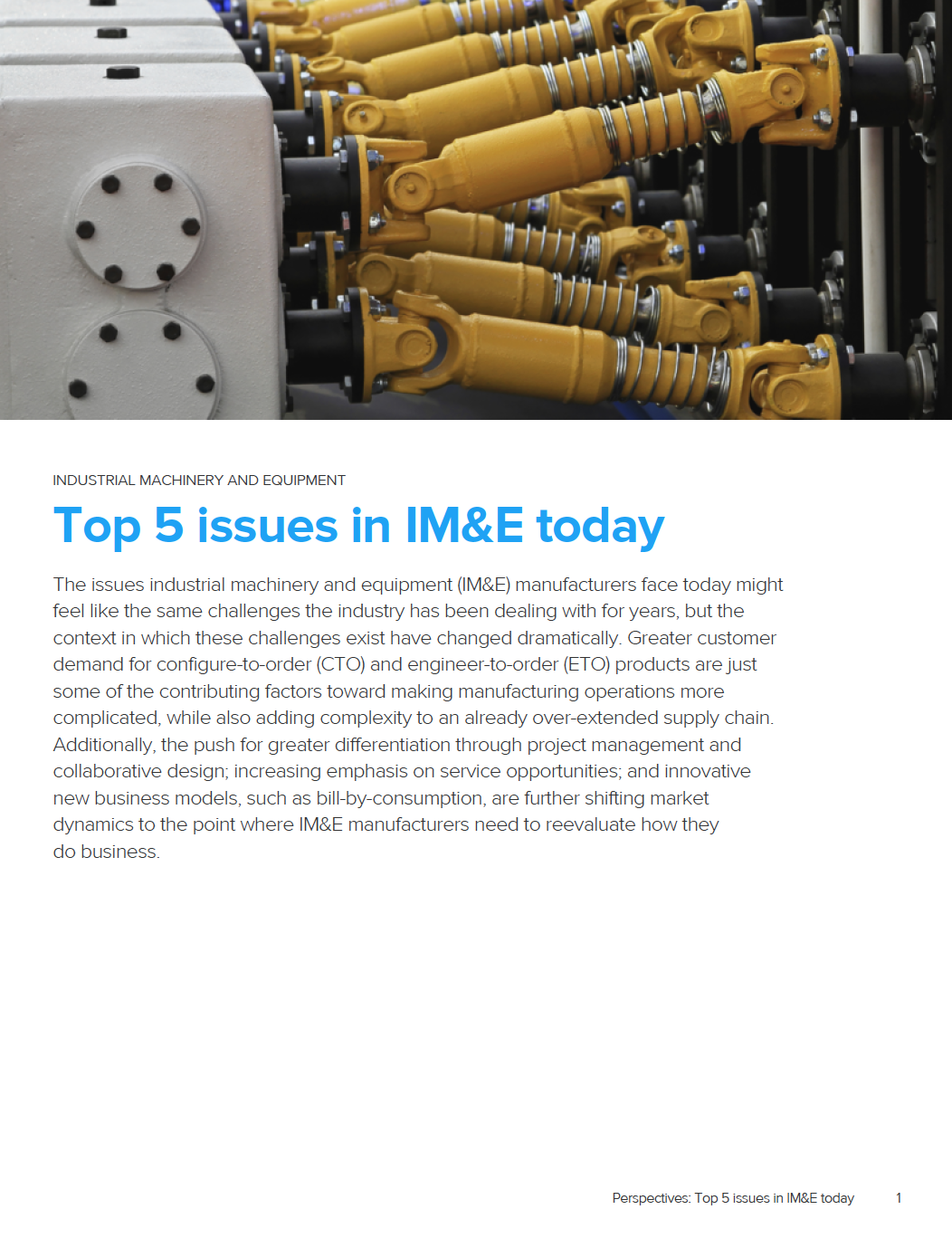 Top 5 Issues in Industrial Machinery and Equipment Today