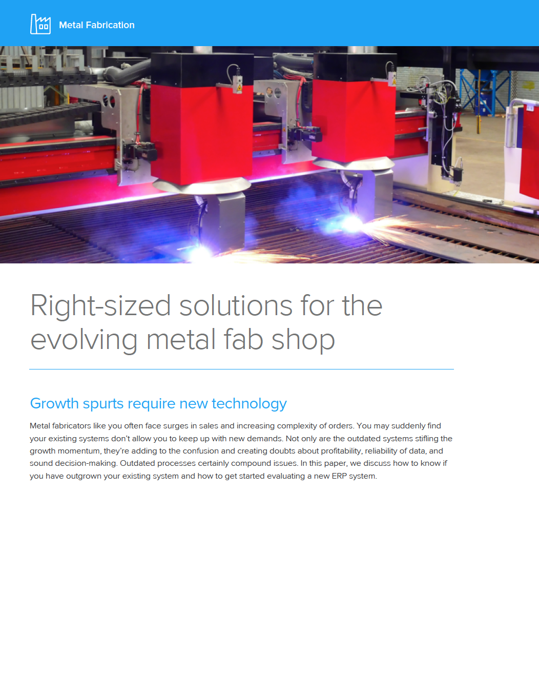 Metal fab - Right-sized solutions for the evolving metal fab shop