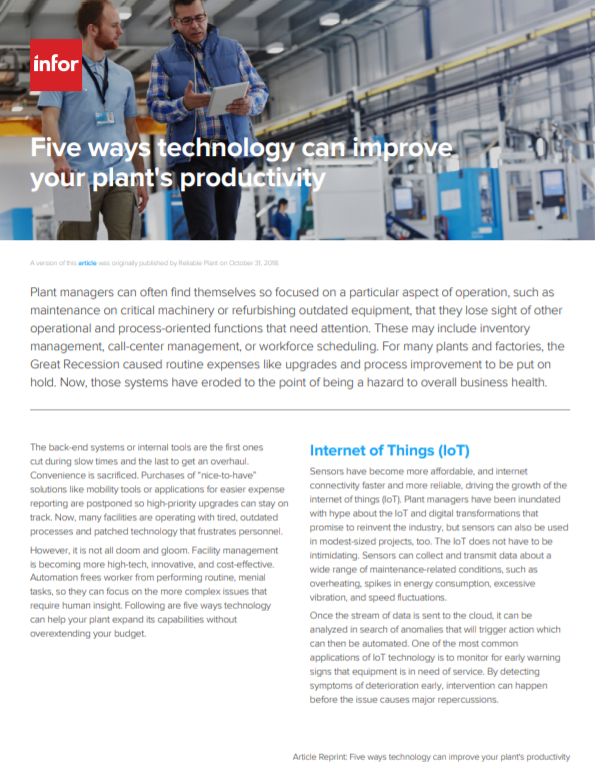 Five Ways Technology Can Improve Manufacturing Productivity