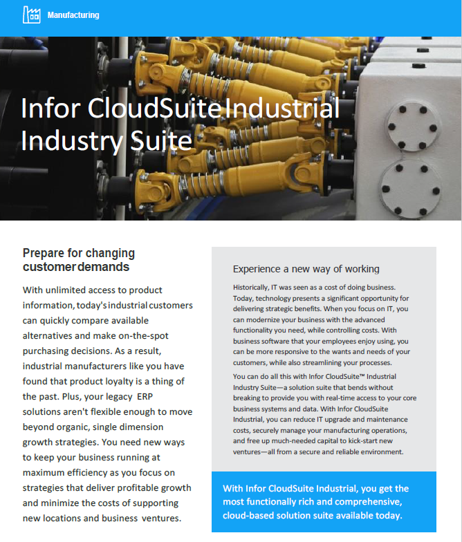 Infor CloudSuite Industrial Brochure