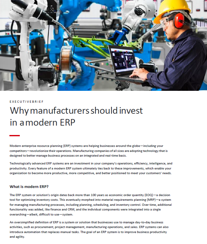 Why Manufacturers Should Invest in a Modern ERP