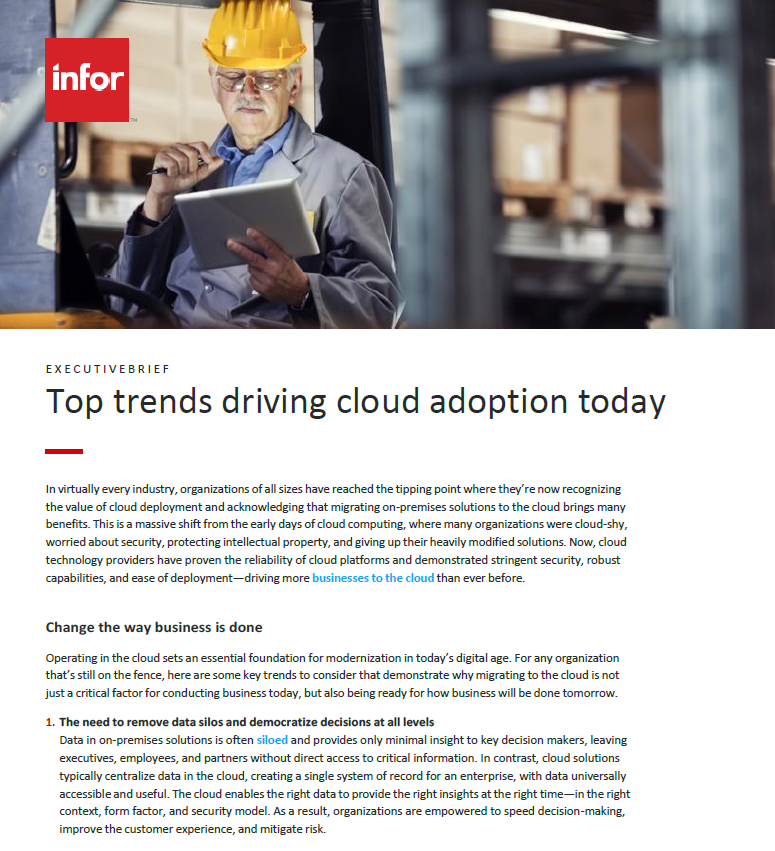 Top Trends Driving Cloud Adoption