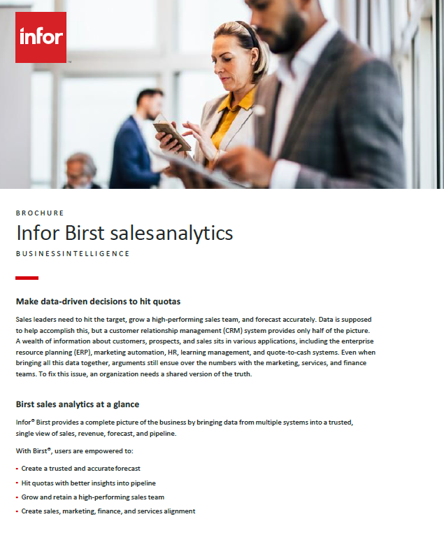 Infor Birst Sales Analytics