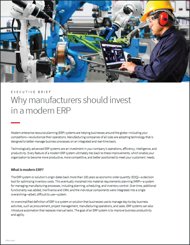 Why Manufacturers should Invest in a Modern ERP