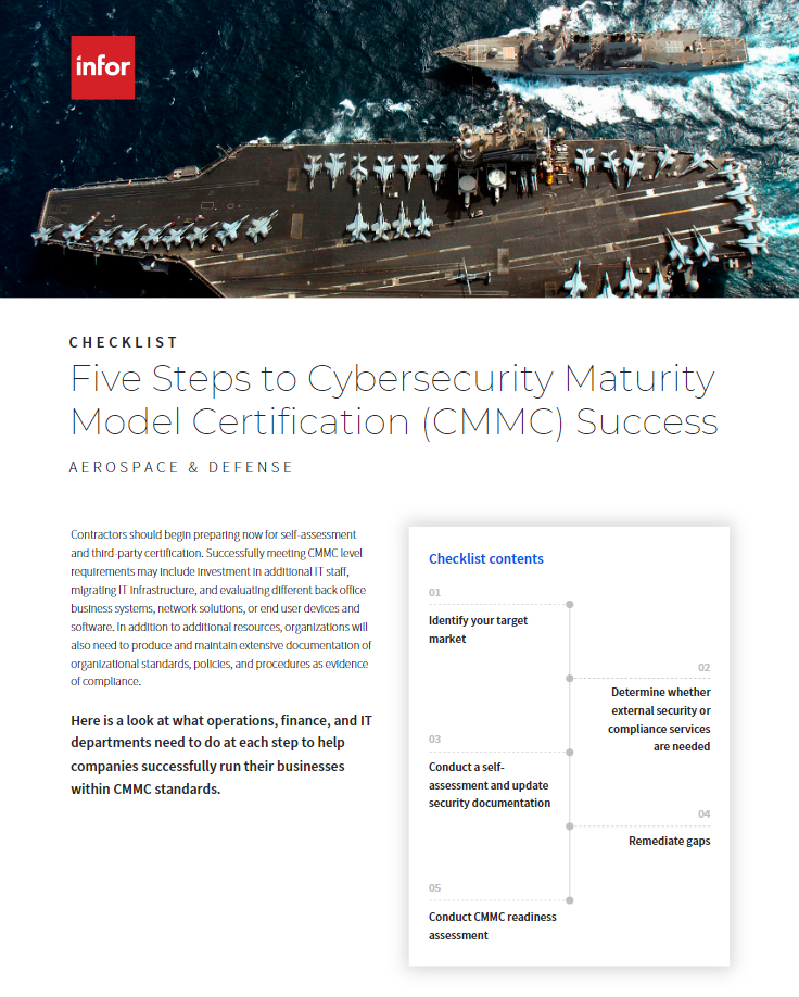 Checklist - Five Steps to Cybersecurity Maturity Model Certification (CMMC) Success