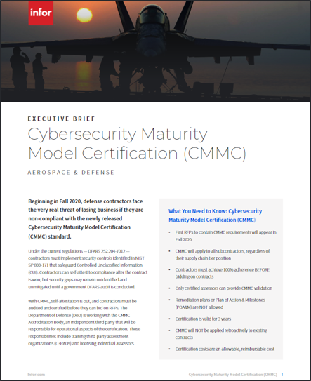 Executive Brief: Cybersecurity Maturity Model Certification (CMMC)